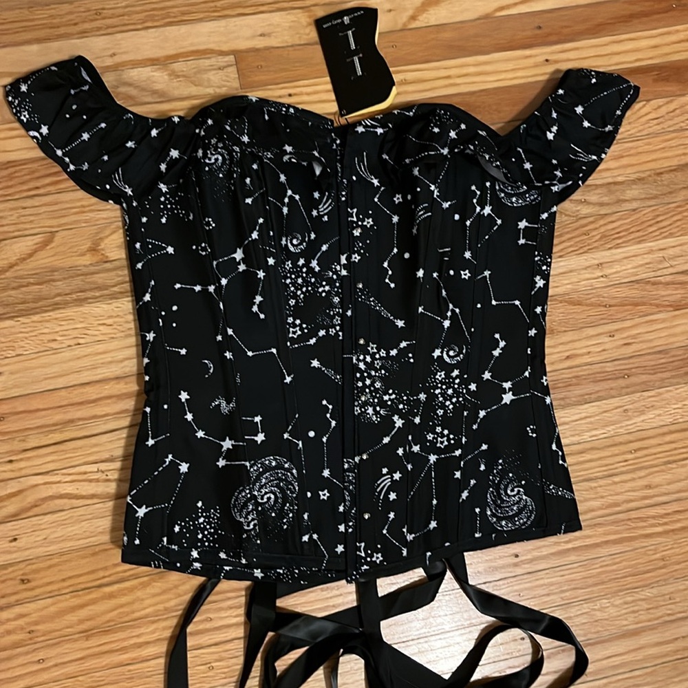 NWT Sz 6/8 US Corset Story Astronomy Constellation Corset Top Black Sz 12 UK